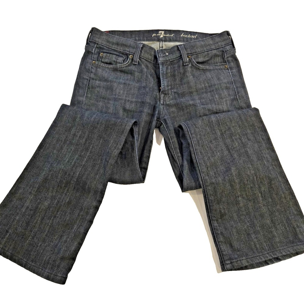7 For All Mankind Women's Denim Jeans Low‎ Rise Bootcut Dark Wash 30" X  28"